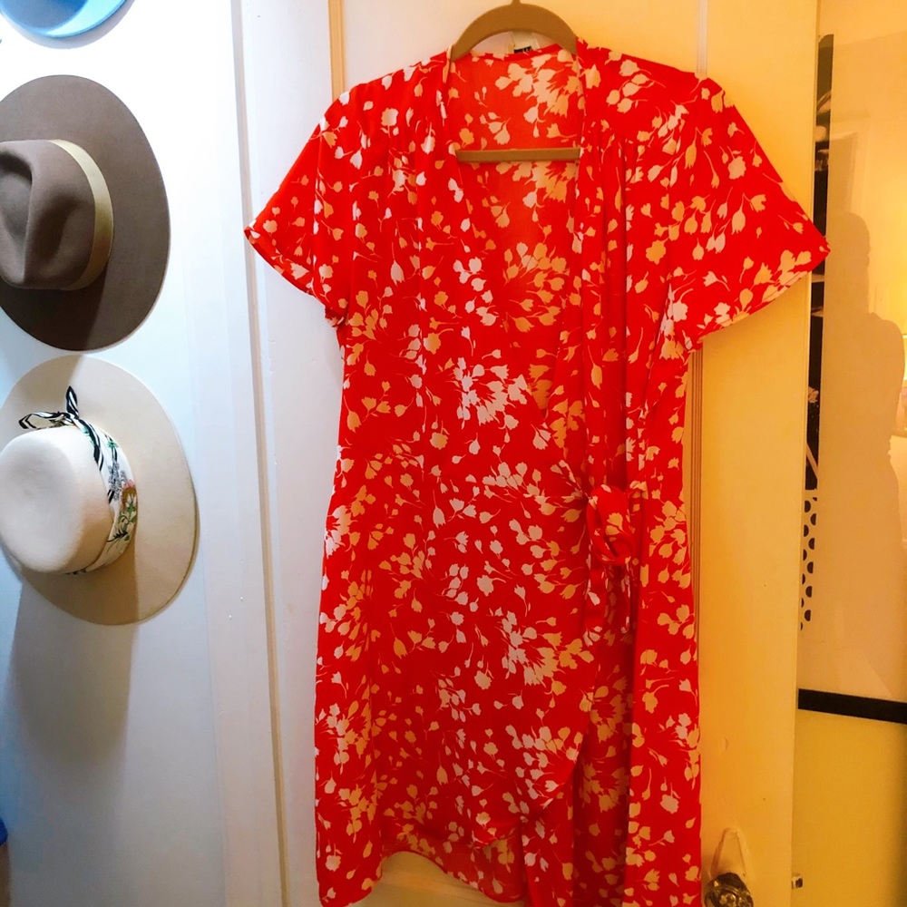 J Crew Factory floral wrap dress